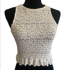 Zara textured crop top cream M